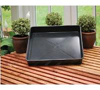 TrapMan large square plastic Tray grill soaker oil drip tray black recycled plastic, gravel tray greenhouse garland boot tray cat litter