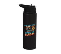 Trapped By My Own Idea Got Trapped Funny Trap Meme Stainless Steel Insulated Water Bottle