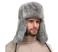 Trapper Russian Trooper Hat With Ear Flaps - Winter Faux Fur Ushanka Bomber - Warm Earflap Skiing Cap - Windproof Ear Protection for Cycling, Cossack, Aviator, Hunting - For Women Men