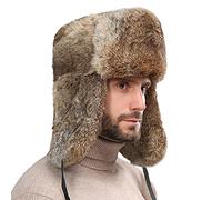 Trapper Russian Trooper Hat With Ear Flaps - Winter Faux Fur Ushanka Bomber - Warm Earflap Skiing Cap - Windproof Ear Protection for Cycling, Cossack, Aviator, Hunting - For Women Men