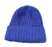Trapper Winter Hats for Men Slouch Oversized Cable Knit Hats Warm Chunky Knitted Cap for Cold Weather L (Blue, One Size)