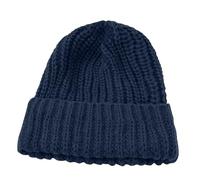 Trapper Winter Hats for Men Slouch Oversized Cable Knit Hats Warm Chunky Knitted Cap for Cold Weather L (Black, One Size)