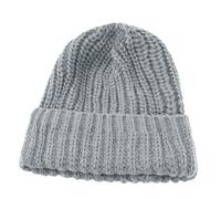 Trapper Winter Hats for Men Slouch Oversized Cable Knit Hats Warm Chunky Knitted Cap for Cold Weather L (Grey, One Size)