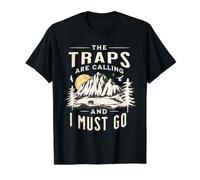 Trapping Trapper Hunting Fur Trade Hunting Value Graphic T-Shirt, Men, Black, L