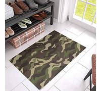 Traqunn Army Camouflage Jungle Green Brown Welcome Indoor Door Mats,Non Skid Bath Rugs Entrance Doormat Camo Art Thin Floor Carpet Mat for Indoor 30X18 in