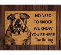 Traqunn Bulldog Door Mat,Bulldog We Know You are Here Spring Door Mats,Bulldogs Doormat,Welcome Bulldog Outdoor Mats,Bulldog Door Mat 24X16 In