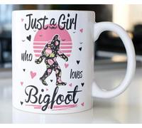 Traqunn Funny Bigfoot Mug with Stating Just a Girl Who Loves Bigfoot