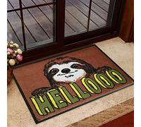 Traqunn Funny Hello Sloth Doormat,Sloth Lovers Home Decorative Welcome Doormat 36X24 In