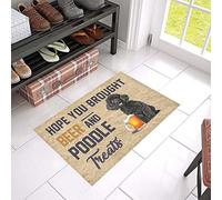 Traqunn Hope You Brought Beer and Poodle Treats Doormat,Beer and Poodle Dog Lovers Home Decorative Welcome Doormat 36X24 In