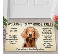 Traqunn Irish Setter Welcome Mat - Dog Lovers 36X24 In Non Slip Funny Doormat