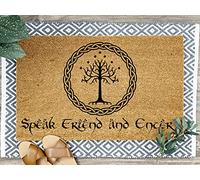 Traqunn Speak Friend and Enter Welcome Mat,Housewarming Gift,Home Decor,Front Door,Home Doormat,with Non Slip Backing Door Mats 30X18 In