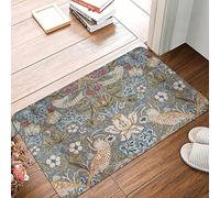 Traqunn The Strawberry Thief Doormat Rug Carpet Mat Footpad Polyester Non Slip Durable Door Mat 36X24 In
