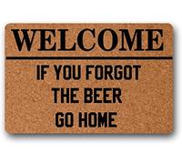 Traqunn Welcome If You Forgot The Beer Go Home Funny Door Mat Indoor Outdoor Rubber Non Slip Doormat 36X24 In
