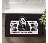 Traqunn What's Your Favorite Doormat,Ghostface Doormat,Scream Ghost Rug,Horror Mat,Carpet Gift for Scary Movie Lovers,Funny Gift for Friends 24X16 In