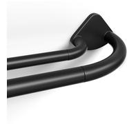 TRAROD Double Curtain Pole 98 to 160 cm, 19 mm Blackout Extendable Curtain Pole with Innovative Snap-Fit Finials, Decorative Drapery Rod for Windows (Window Size: 58-140 cm)