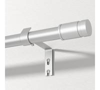 TRAROD Silver Curtain Pole for Windows, 81-236 cm Curtain Poles Set with Brackets and Finials, 16mm Diamete Metal Window Curtain Rod, Easy Install Decorative Curtain Pole for Bedroom, Living Room