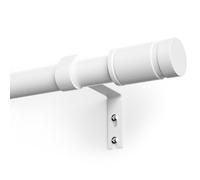 TRAROD White Curtain Pole for Windows, 81-236 cm Curtain Poles Set with Brackets and Finials, 16mm Diamete Metal Window Curtain Rod, Easy Install Decorative Curtain Pole for Bedroom, Living Room