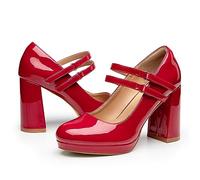 Trary Platform Mary Jane Heels, Patentred, 4 UK