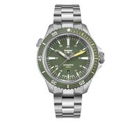 Traser 110328 Men's Analogue Quartz Watch with Stainless Steel Strap, Silver-Green, Bracelet