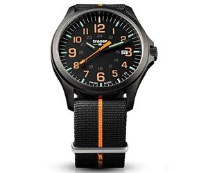 Traser Men's Analogue Quartz Watch with Nylon Strap 107425, Black, Strap.