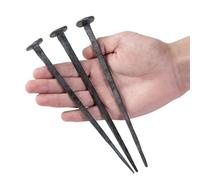 TRASEXTRA 3 Pcs Hand Forged Nails,Jesus Cross,Wrought Iron Decorative Nails,Iron Nails,Jesus Crucifixion Flat Head Nail,Original State, With Rust And Forged Oxide Layer,Natural Grey Iron Finish(3)