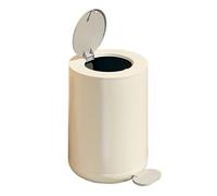 Trash and Recycling Bin Foot Pedal Round Trash Can, Soft Close Step Garbage Can with Removable Inner Bin, 12/15L Modern Trash Can with Lid for Living Room, Bedroom, Office with Lid(Grey white,12L) (C