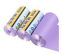 Trash Bags 3-5 Gallon Garbage Bags Handle Trash Can Liners for Bathroom Bedroom Home Kitchen Office Car Portable Rubbish Bags About 30 Counts Per Roll (Purple, 30 Counts)