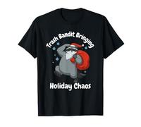 Trash Bandit Bringing Holiday Chaos Funny Christmas Raccoon T-Shirt