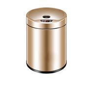 Trash Bin Automatic Induction Trash Can Home Smart Electric Bathroom Living Room Kitchen Toilet With Lid Trash(Champagne Gold 6L)