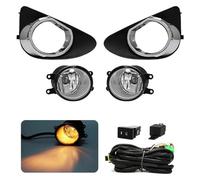 TRASH BIN Car Front Bumper Fog Lamp For T&oyota For Yaris Hatchback 2012 2013 2014 DRL Led Fog Light Daytime Running Lamp Waterproof Wires(Halogen)