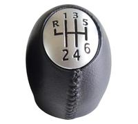 TRASH BIN car Gear Shift knob for Megane for Clio Laguna for Scenic for Vauxhall for Opel Handle Ball Stick Lever 6 Speed Gear Knob Cover Car Styling Shift Cap Head(Matt Silver-Leather)