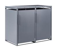 Double Wheelie Bin Store 480 L PIACENZA Metal Dark Grey