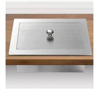 Trash Bin Flap Cover， Countertop Built-in Trash Can, Kitchen Cabinet Inserted Trash Chutes Garbage Can, Stainless Steel Trash Chute with Lid(Single Lid,Rectangle)