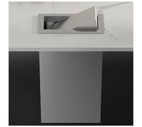 Trash Bin Flap Cover， Countertop Recessed Trash Can, Stainless Steel Built-in Swing Flip Garbage Can, Kitchen Trash Bin Embedded Trash Chute(Silvery,Lid+trash can)
