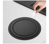 Trash Bin Flap Cover， Recessed Kitchen Cabinet Round Trash Chute Lid - Garbage Can Grommet Waste Lid Balance Flap Cover(Black,Single lid)