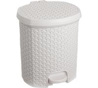 Keeeper Pedal Bin Tjark Rattan Effect 11.5 L White