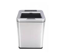 Trash bin Trash Can Intelligent Sensor With Chinese Retro Imitation Wood Grain Design For Kichen Living Room And Bathroom Garbage can(Silver,12L)