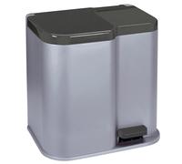 Curver Duo Pedal Bin Deco 15L with 6L Inner Buckets Light Grey Waste Container