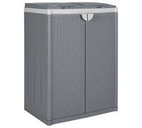 Trash Bin with 2 Doors PP Dustbin Recycling Container Garbage Trash Can vidaXL