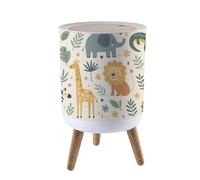 Trash Bin with Lid 1.8 Gallon Garbage Bins Cute seamless animals elephant dangerous Trash Can Living Room Bathroom Kitchen Office Nappy Bin Dog Proof Waste Basket House Warming Gifts for Women Men