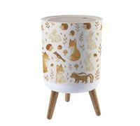 Trash Bin with Lid 1.8 Gallon Garbage Bins Whimsical Woodland Creatures Foxes Trash Can Living Room Bathroom Kitchen Office Nappy Bin Dog Proof Waste Basket House Warming Gifts for Women Men