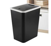 Trash Bin with Lid | Home Waste Basket,Recycling Bin with Press Top Slim Modern 13L for Indoor Bathroom Kitchen Bedroom Living Room