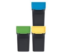 Trash Bins Set Keden 3x20L Black Stackable NPW20S3-S411