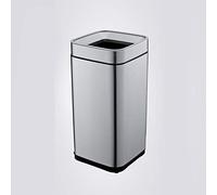 Trash Can Bin No cover Open Rectangular Rubbish Recycle Bin, 430 stainless steel Dustbin 8L/15/20L/25L/30L For Kitchen Bathroom Living room Bedroom Office