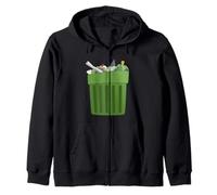 Trash Can Costume Cartoon Zip Hoodie