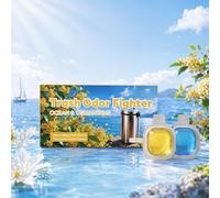 Trash Can Deodorizer Pods, Garbage Can Odor Eliminator, 2 Refills & Stick On Lid, Absorber & Locking Odor, Breeze & Osmanthus Fragrances, for Garbage Cans, Diaper Pails, Scented Trash Bags (1, M)