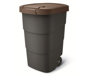 Trash Can Dustbin Wheelie Bin Wheels Lidded 90L 95L 110L Coloured Lids Outdoor