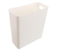 Trash Can Insert Bin 3 Gallon Plastic Rectangular Inner Bucket Replacement | Narrow Design with Hand Recesses and Reinforced Ribs, Fits Rattan Baskets and Cabinet Waste Bins, White Smooth Surfaces
