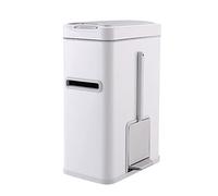 Trash Can Kitchen Smart Trash Can Bathroom Automatic Cover Tissue Holder Toilet Brush Multifunctional 3 in 1 Stainless Steel Waste Container 7L
