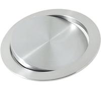 Trash Can Lid, Balance Flap Cover, Garbage Can Rotating Top Lid Kitchen Countertop Built in Stainless Steel Round Waste Bin Lid, Brushed Surface Swing Cover (M)
